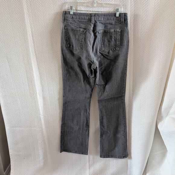 Miraclebody by Miraclesuit Shaping bootcut jeans Gray size 12 Embellished pocket - Picture 3 of 9